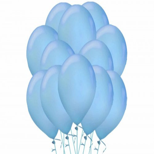 Bunch of blue balloons on a white background