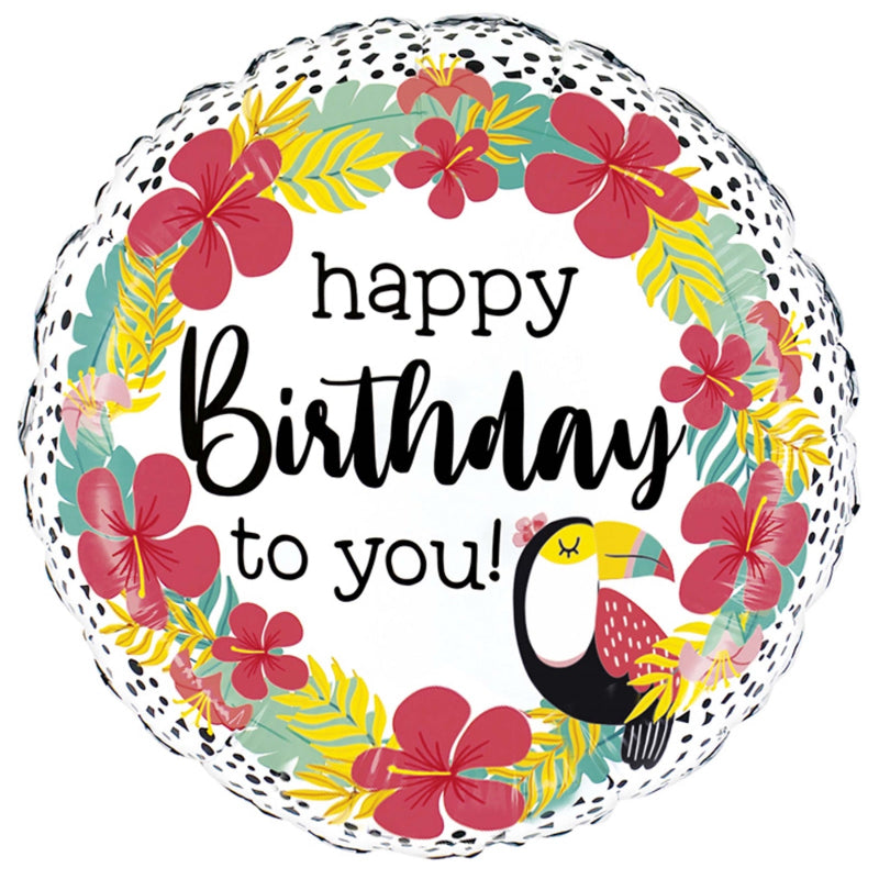 18 INCH HAPPY BIRTHDAY TO YOU TROPICAL TOUCANS