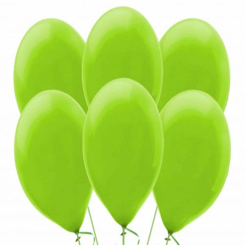 Group of green balloons on a white background