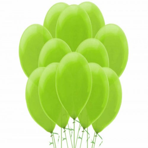 Bunch of green balloons on a white background