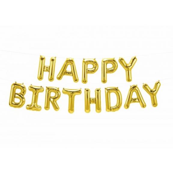 Premium Gold Foil Happy Birthday Banner