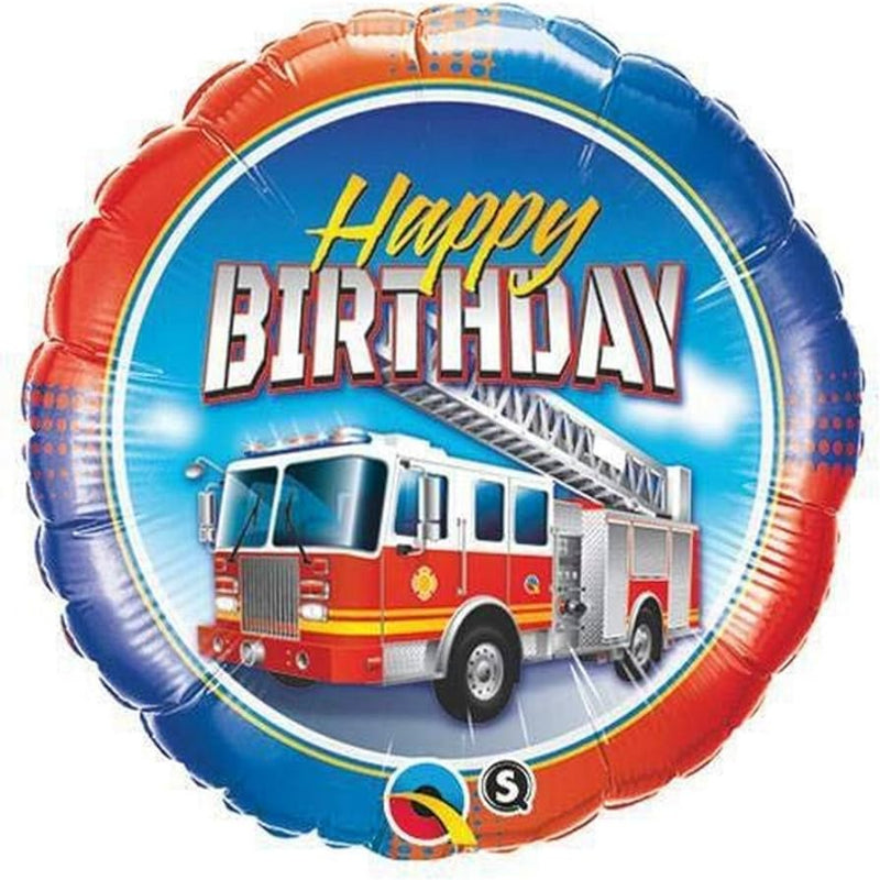 18 INCH HAPPY BIRTHDAY BLUE RED FIRE TRUCK