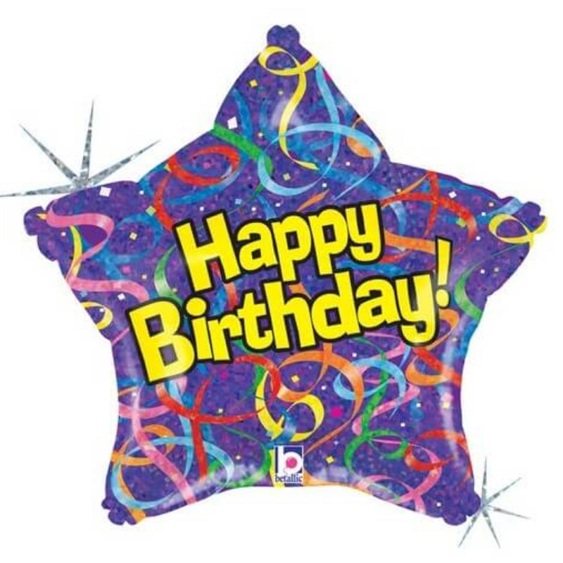18 INCH HAPPY BIRTHDAY BLUE STAR YELLOW