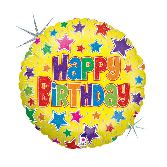 18 INCH HAPPY BIRTHDAY BOLD COLORFUL STARS