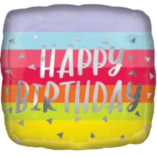 18 INCH HAPPY BIRTHDAY COLORED SQUARE CONFETTI