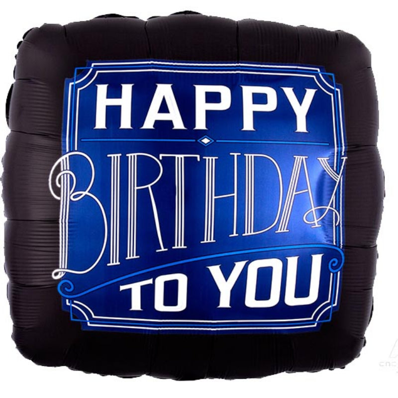 18 INCH HAPPY BIRTHDAY TO YOU BLACK SQUARE