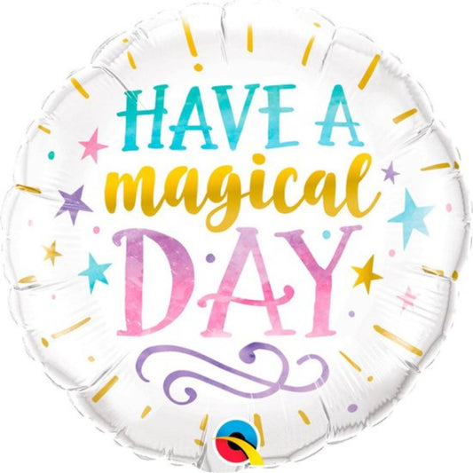 18 INCH HAVE A MAGICAL DAY WHITE COLORFUL STAR