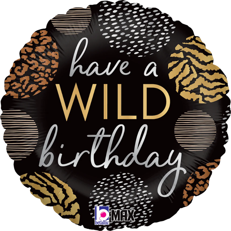 18 INCH HAVE A WILD BIRTHDAY BLACK