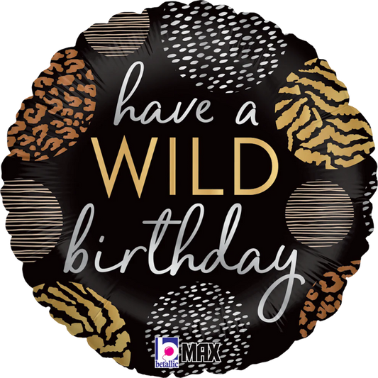 18 INCH HAVE A WILD BIRTHDAY BLACK