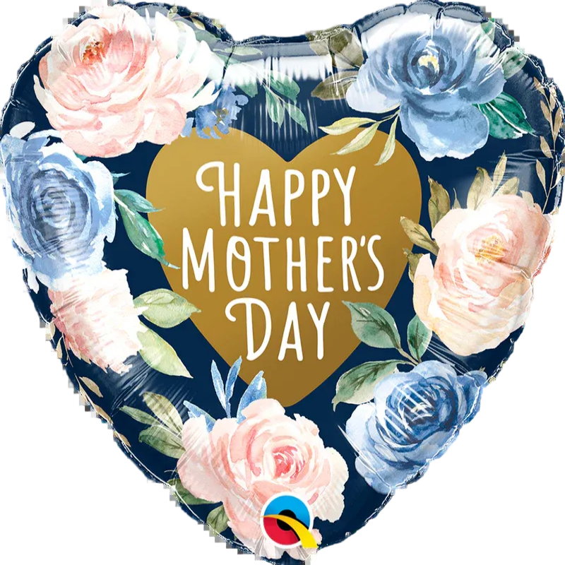 18 INCH HEART HAPPY MOTHER DAY PINK AND BLUE ROSE