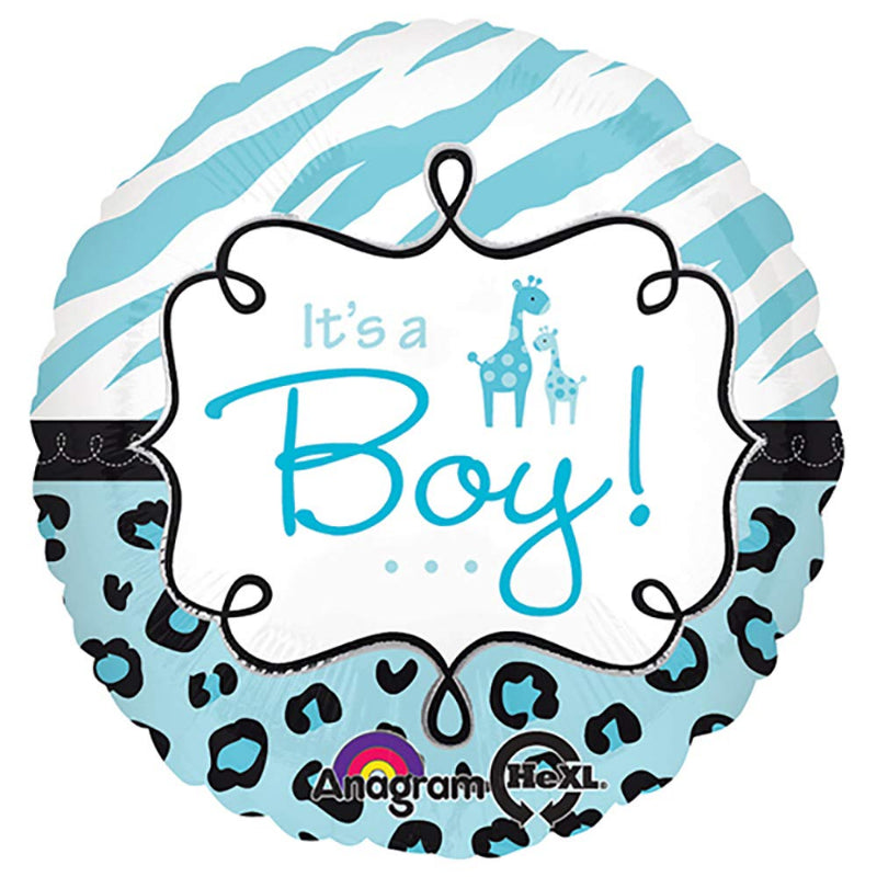 18 INCH ITS A BOY BLUE WHITE GIRAFFE