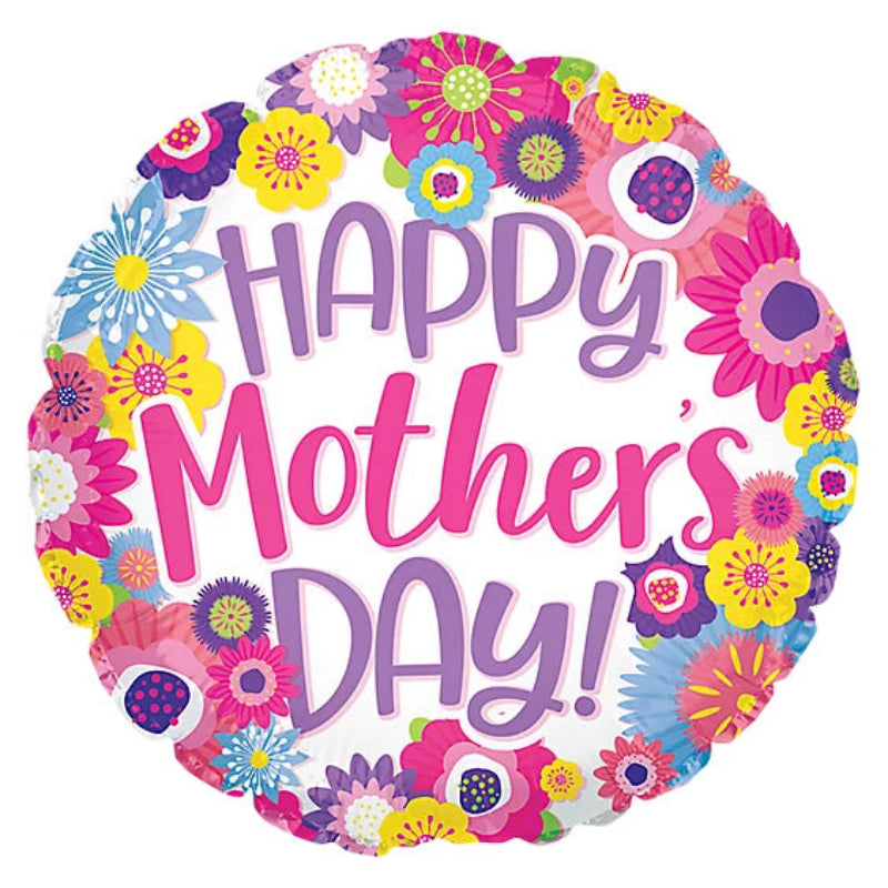 18 INCH ROUND HAPPY MOTHER DAY FLORAL BORDER