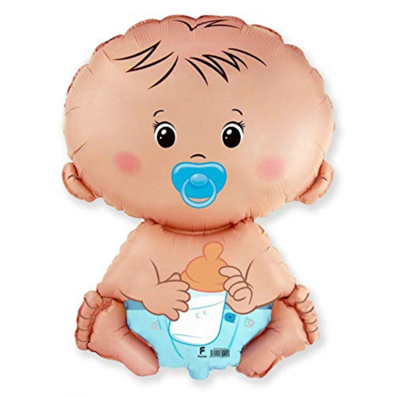 18 INCH ROUND WELCOME BABY BOY BLUE STRIPPED