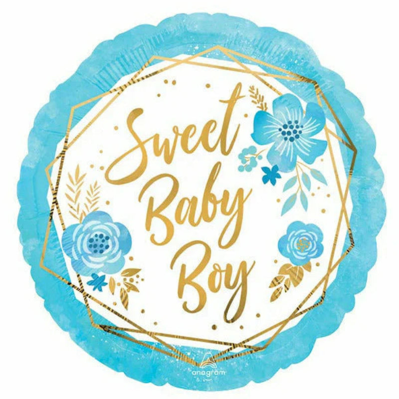 18 INCH SWEET BABY BOY BLUE FLORAL BLUE