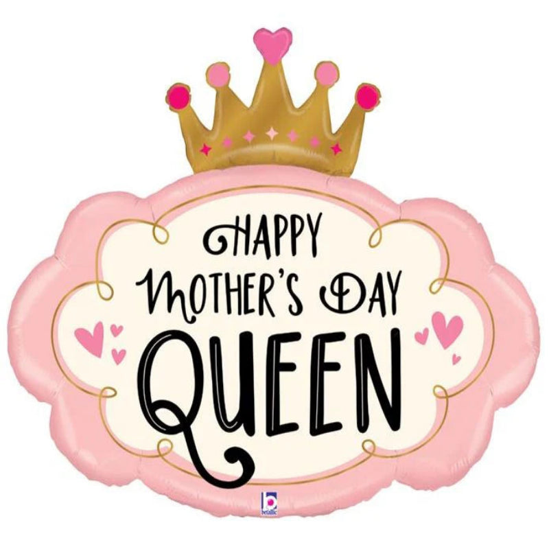 30 INCH HAPPY MOTHER DAY QUEEN PINK GOLD CROWN