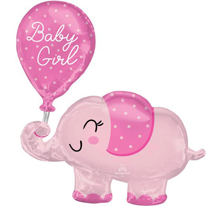31 INCH BABY GIRL PINK BALLOON ELEPHANT