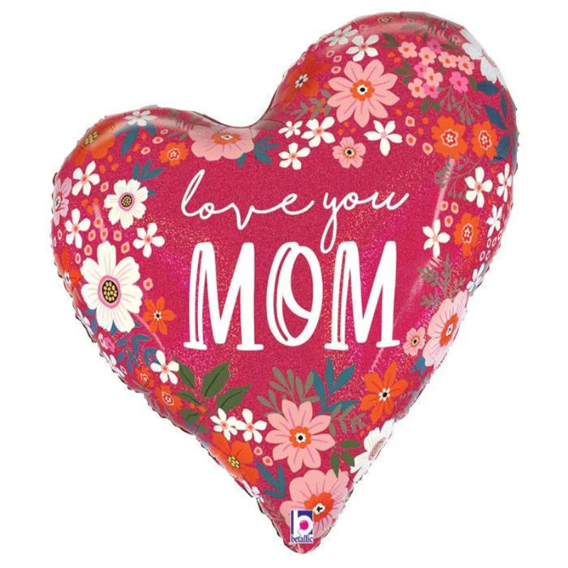 35 INCH HEART HAPPY MOTHER DAY TWO SIDED FLORAL