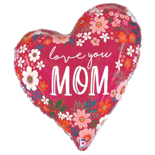35 INCH HEART HAPPY MOTHER DAY TWO SIDED FLORAL
