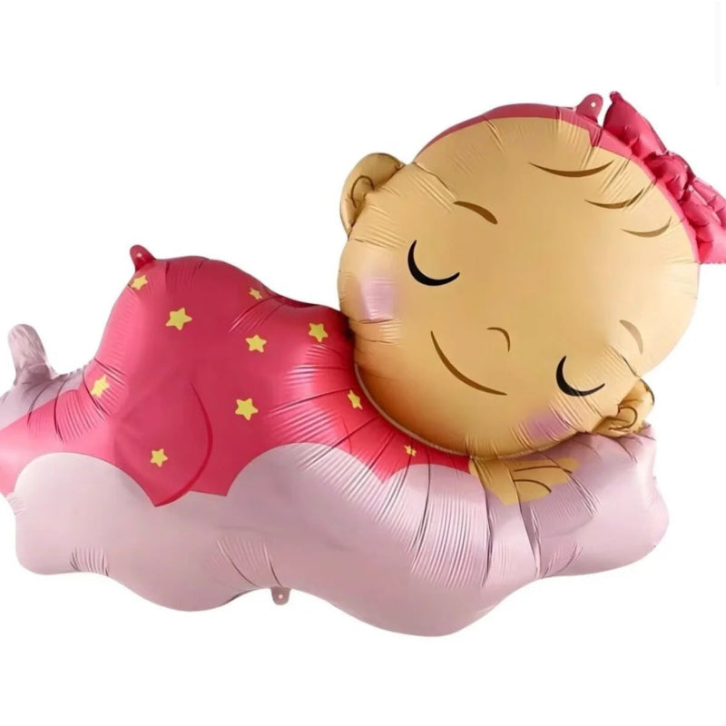 39 INCH SLEEPING BABY GIRL IN PINK ON CLOUD