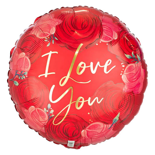 18 Inch Love You Satin Circled In Roses
