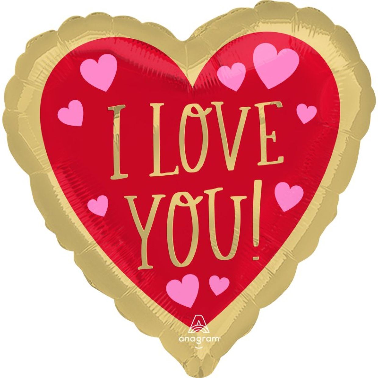 18 Inch I Love You Red and Gold Heart