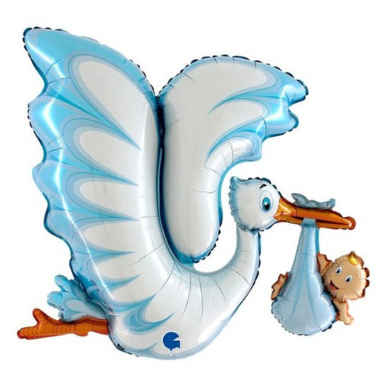 45 INCH LARGE BLUE STORK & BABY BOY