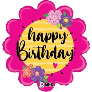 18 INCH HAPPY BIRTHDAY FLOWERS SHAPE