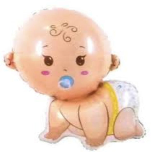 BABY BOY IN DIAPER WITH PACIFIER