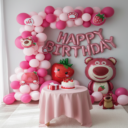 Strawberry Bear Theme Birthday Party Pack