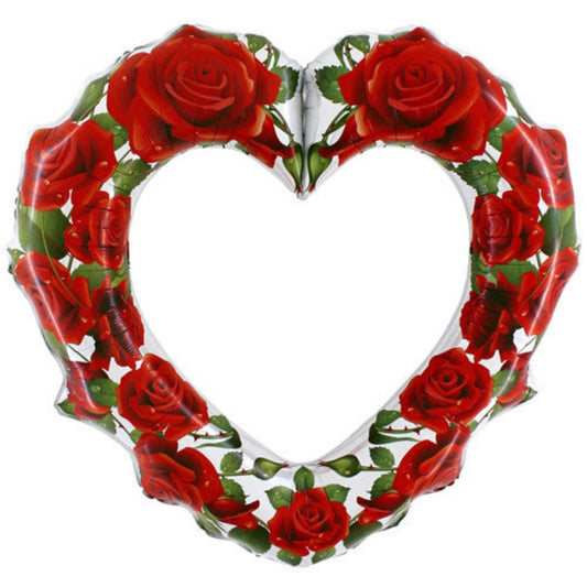 Heart-shaped balloon with red rose design Valentine's Day delivery in Beirut