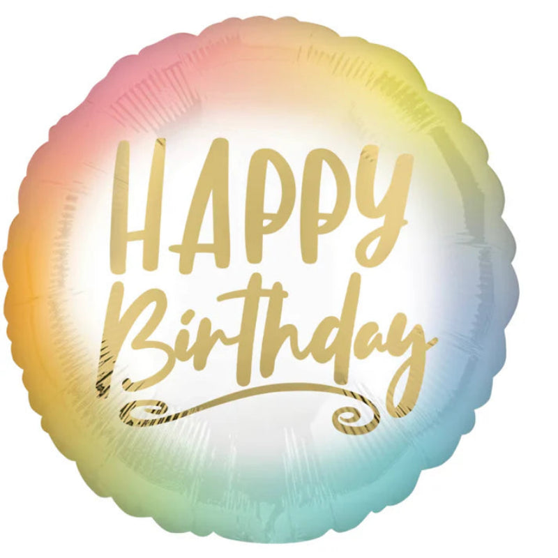 Multicolored balloon with 'Happy Birthday' 