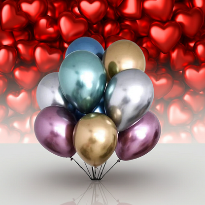 50Pcs 12" Metallic Latex Balloons Birthday Wedding Party Decor - Multicolor