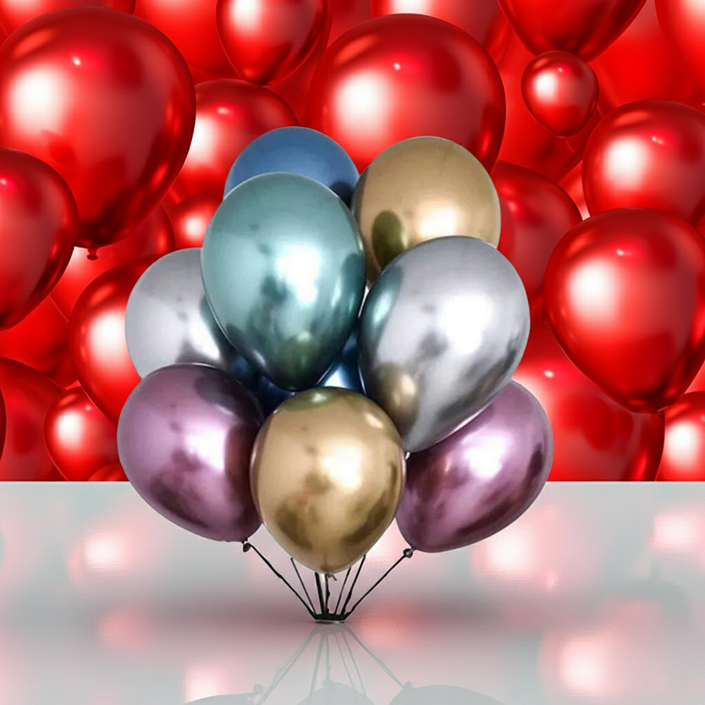 50Pcs 12" Metallic Latex Balloons Birthday Wedding Party Decor - Multicolor