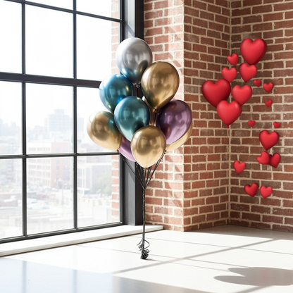 50Pcs 12" Metallic Latex Balloons Birthday Wedding Party Decor - Multicolor