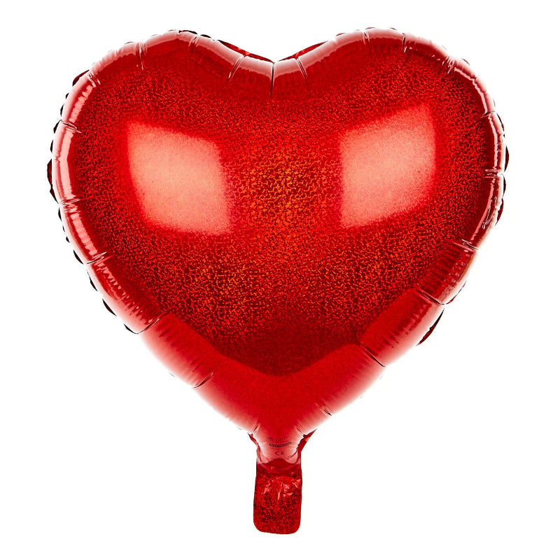 Red heart-shaped balloon on a white background