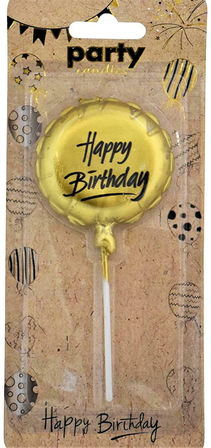 Round Birthday Party Cake Candle Topper